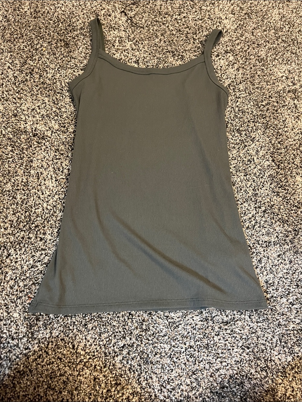 No Boundaries Olive Green Ribbed Tank Top